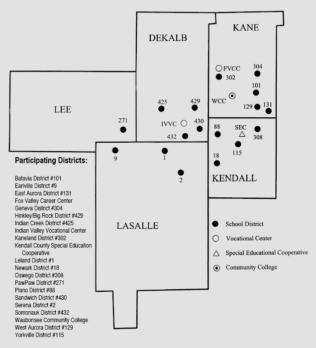 Member Districts Map for VALEES